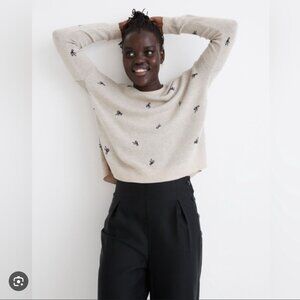 Madewell Bow Jacquard Pullover Sweater
